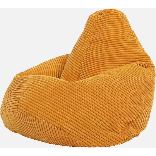 Jumbo Cord Beanbag Chair Cover Unfilled Large Bean Bag - Mustard - Cosy Abode