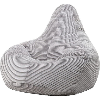 Jumbo Cord Beanbag Chair Cover Unfilled Large Bean Bag - Grey - Cosy Abode
