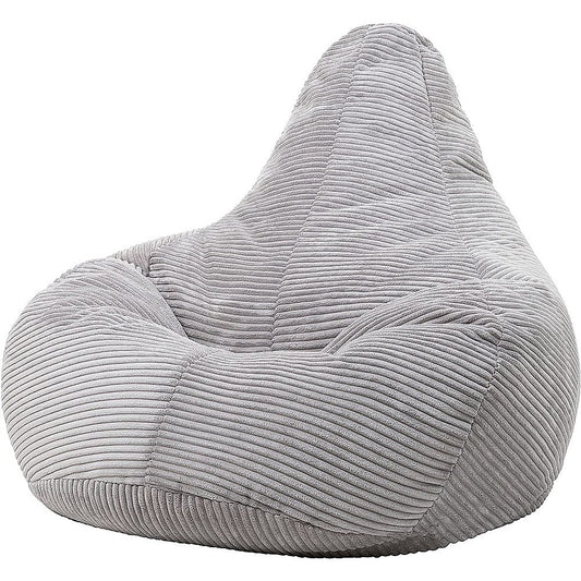 Jumbo Cord Beanbag Chair Cover Unfilled Large Bean Bag - Grey - Cosy Abode