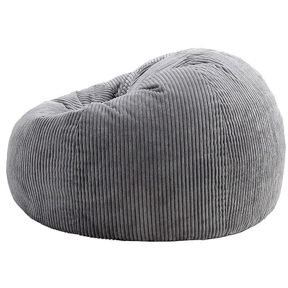 Jumbo Cord Beanbag Chair Cover Unfilled Large Bean Bag - Grey - Cosy Abode