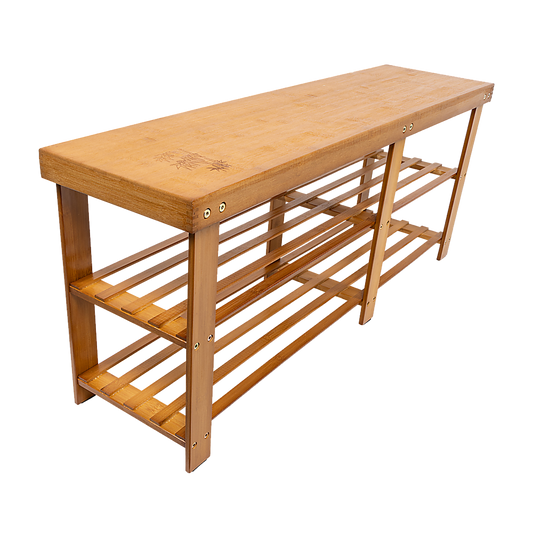 Bamboo Shoe Rack Wooden Bench Storage Organiser Cabinet Holder Stool - Cosy Abode