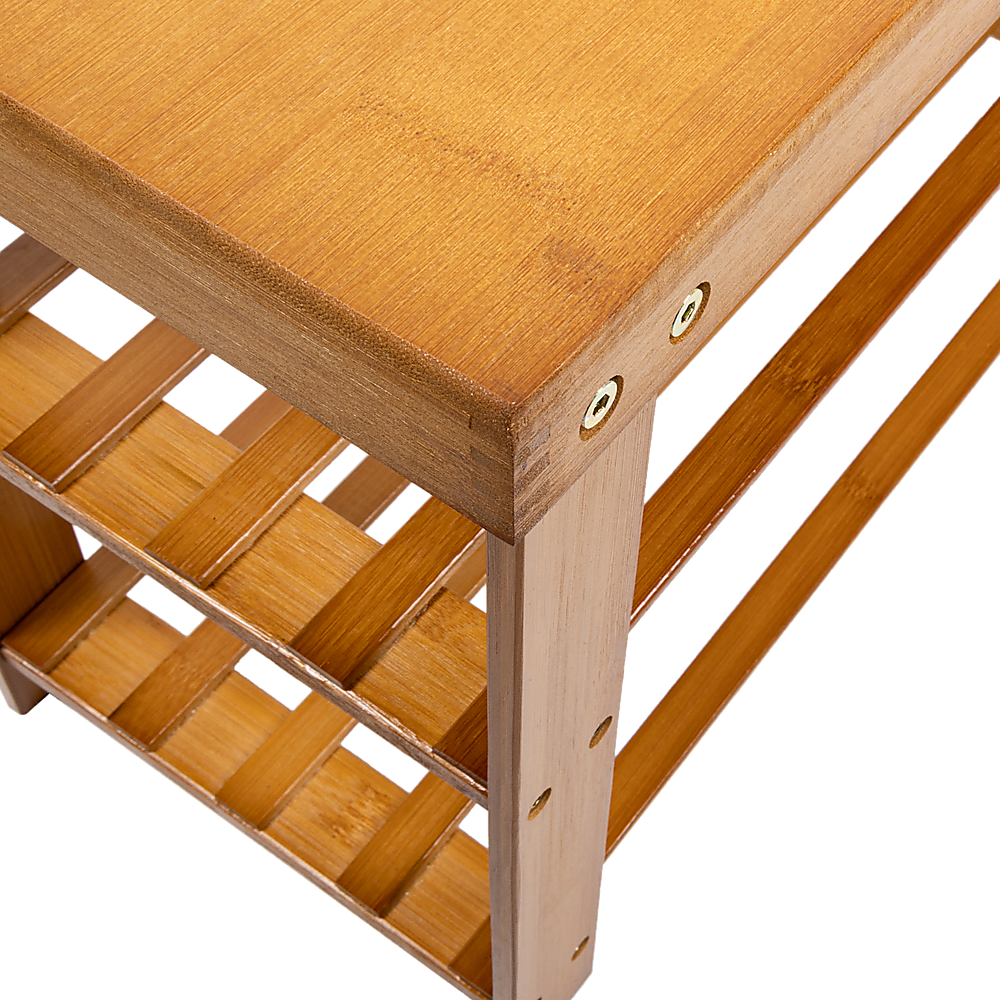 Bamboo Shoe Rack Wooden Bench Storage Organiser Cabinet Holder Stool - Cosy Abode