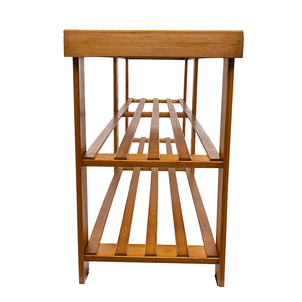 Bamboo Shoe Rack Wooden Bench Storage Organiser Cabinet Holder Stool - Cosy Abode