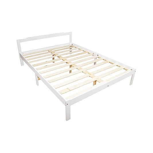 Double Wooden Bed Frame Home Furniture White - Cosy Abode