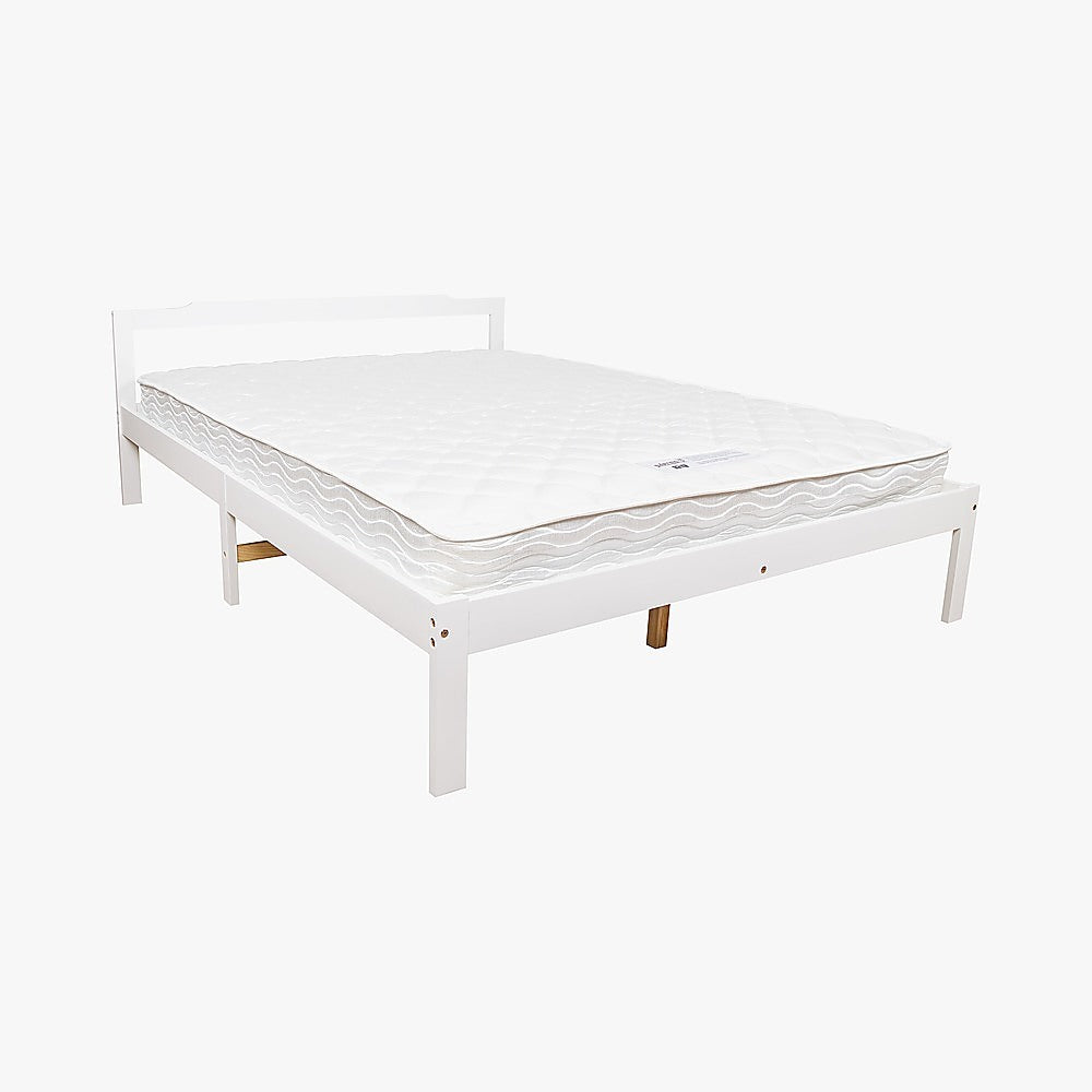 Double Wooden Bed Frame Home Furniture White - Cosy Abode