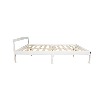 Double Wooden Bed Frame Home Furniture White - Cosy Abode
