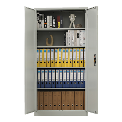 Two-Door Metal Cabinet Shelf Storage for Home Office Gym - Cosy Abode