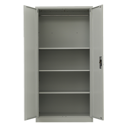 Two-Door Metal Cabinet Shelf Storage for Home Office Gym - Cosy Abode