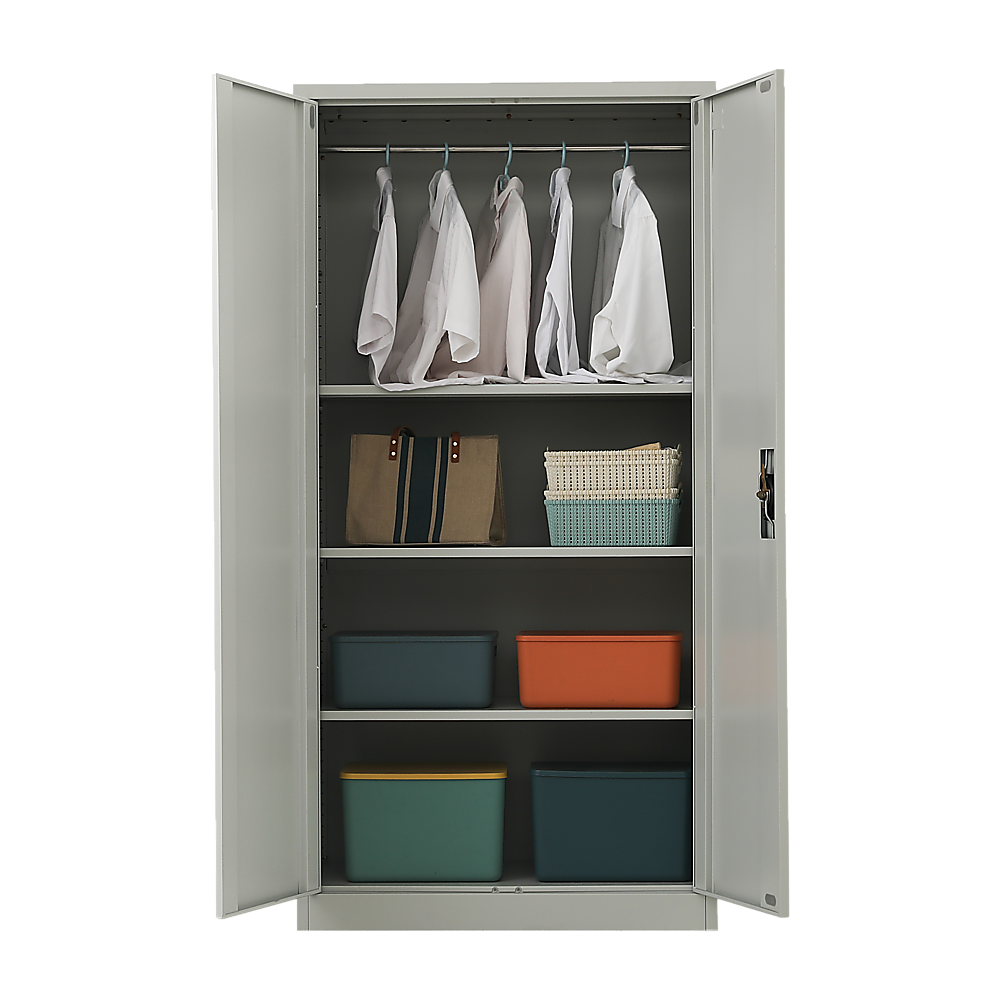 Two-Door Metal Cabinet Shelf Storage for Home Office Gym - Cosy Abode