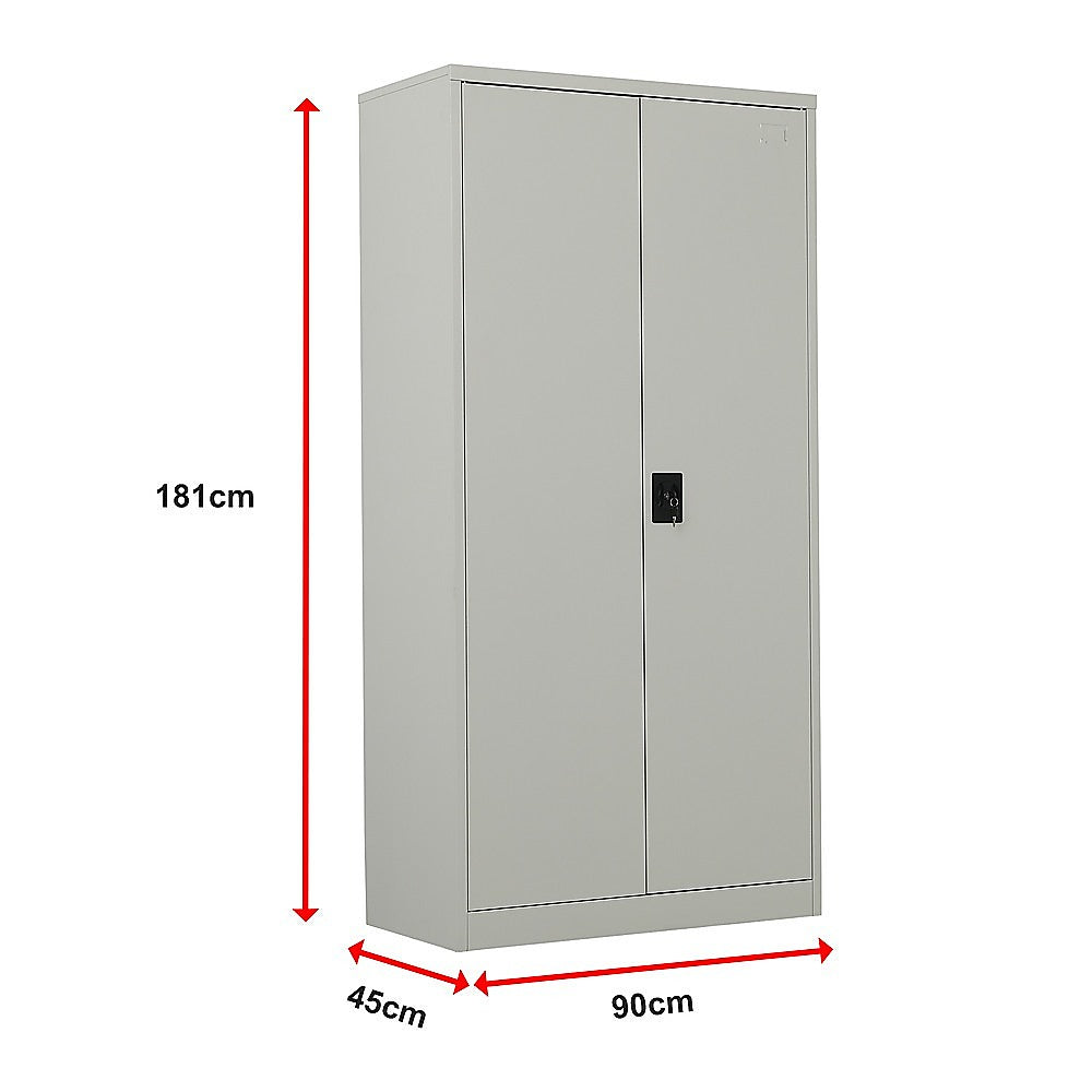 Two-Door Metal Cabinet Shelf Storage for Home Office Gym - Cosy Abode