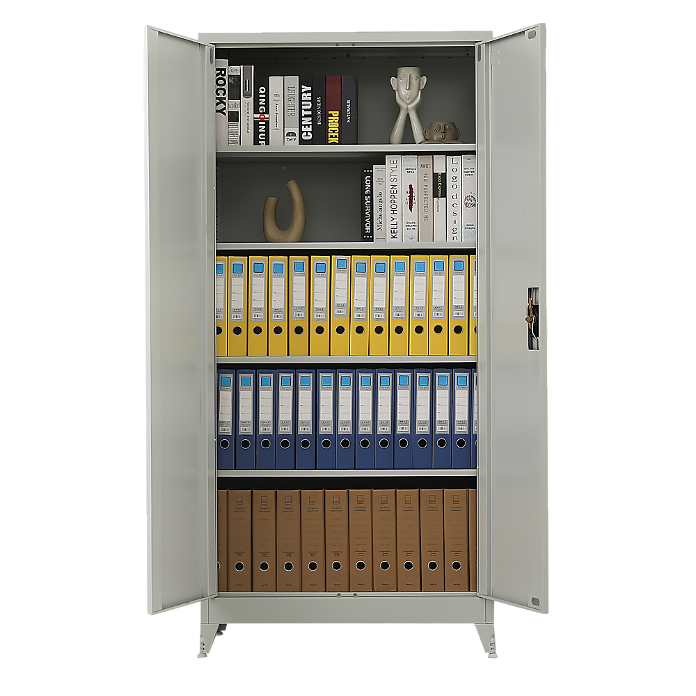 Two-Door Metal Cabinet Shelf Storage for Home Office Gym - Cosy Abode