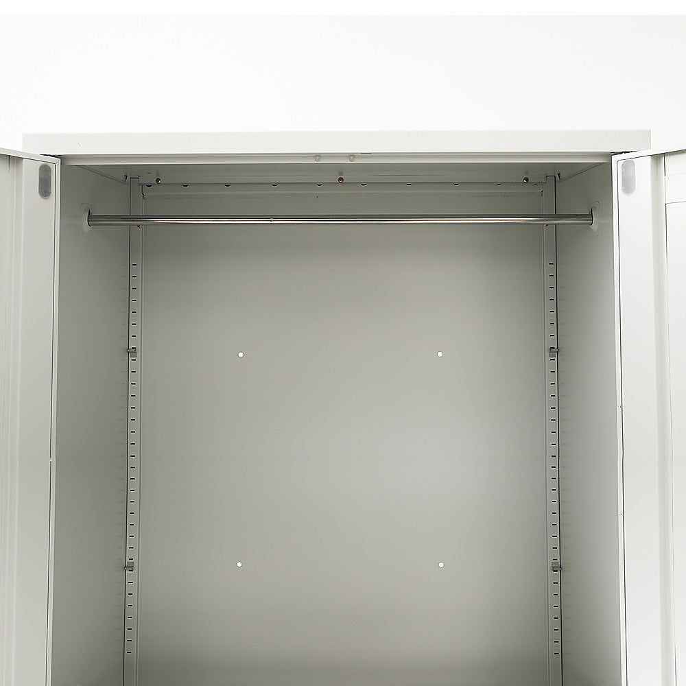 Two-Door Metal Cabinet Shelf Storage for Home Office Gym - Cosy Abode