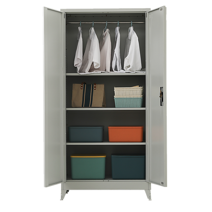 Two-Door Metal Cabinet Shelf Storage for Home Office Gym - Cosy Abode