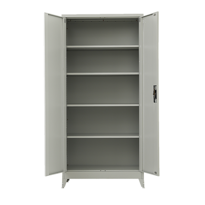 Two-Door Metal Cabinet Shelf Storage for Home Office Gym - Cosy Abode