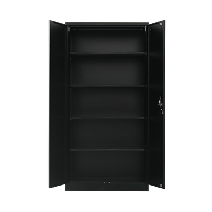 Two-Door Metal Cabinet Shelf Storage for Home Office Gym - Cosy Abode