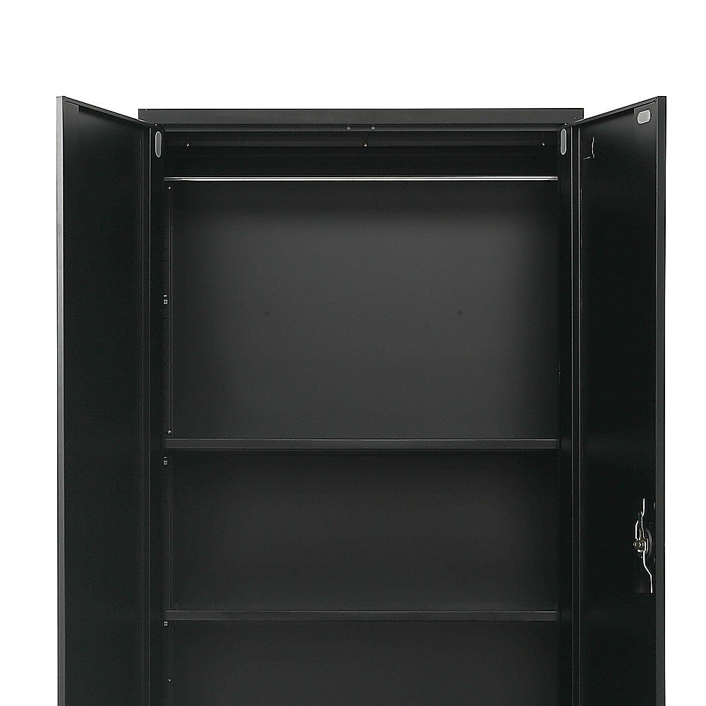 Two-Door Metal Cabinet Shelf Storage for Home Office Gym - Cosy Abode