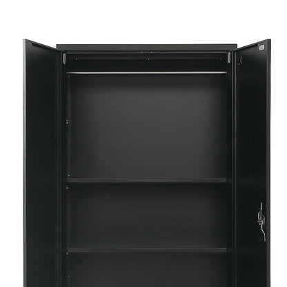 Two-Door Metal Cabinet Shelf Storage for Home Office Gym - Cosy Abode