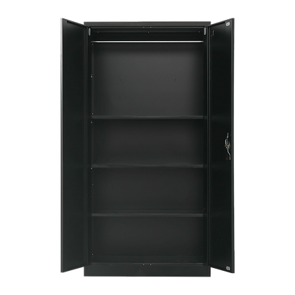 Two-Door Metal Cabinet Shelf Storage for Home Office Gym - Cosy Abode