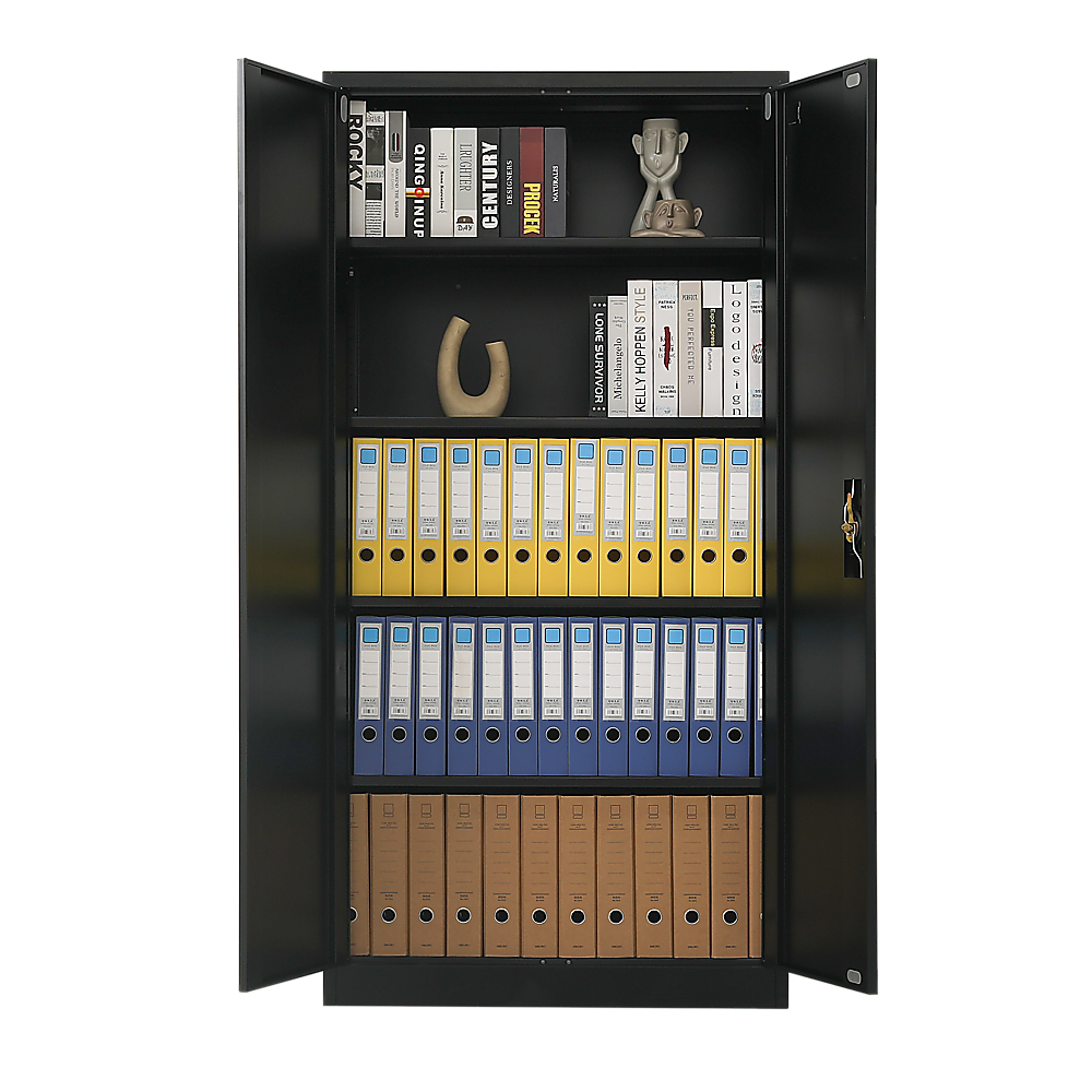 Two-Door Metal Cabinet Shelf Storage for Home Office Gym - Cosy Abode