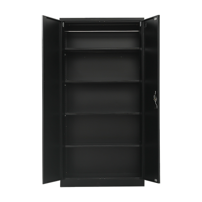 Two-Door Metal Cabinet Shelf Storage for Home Office Gym - Cosy Abode