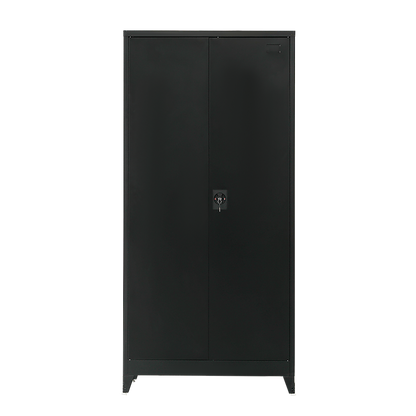 Two-Door Metal Cabinet Shelf Storage for Home Office Gym - Cosy Abode