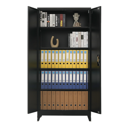 Two-Door Metal Cabinet Shelf Storage for Home Office Gym - Cosy Abode