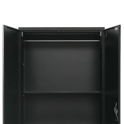 Two-Door Metal Cabinet Shelf Storage for Home Office Gym - Cosy Abode