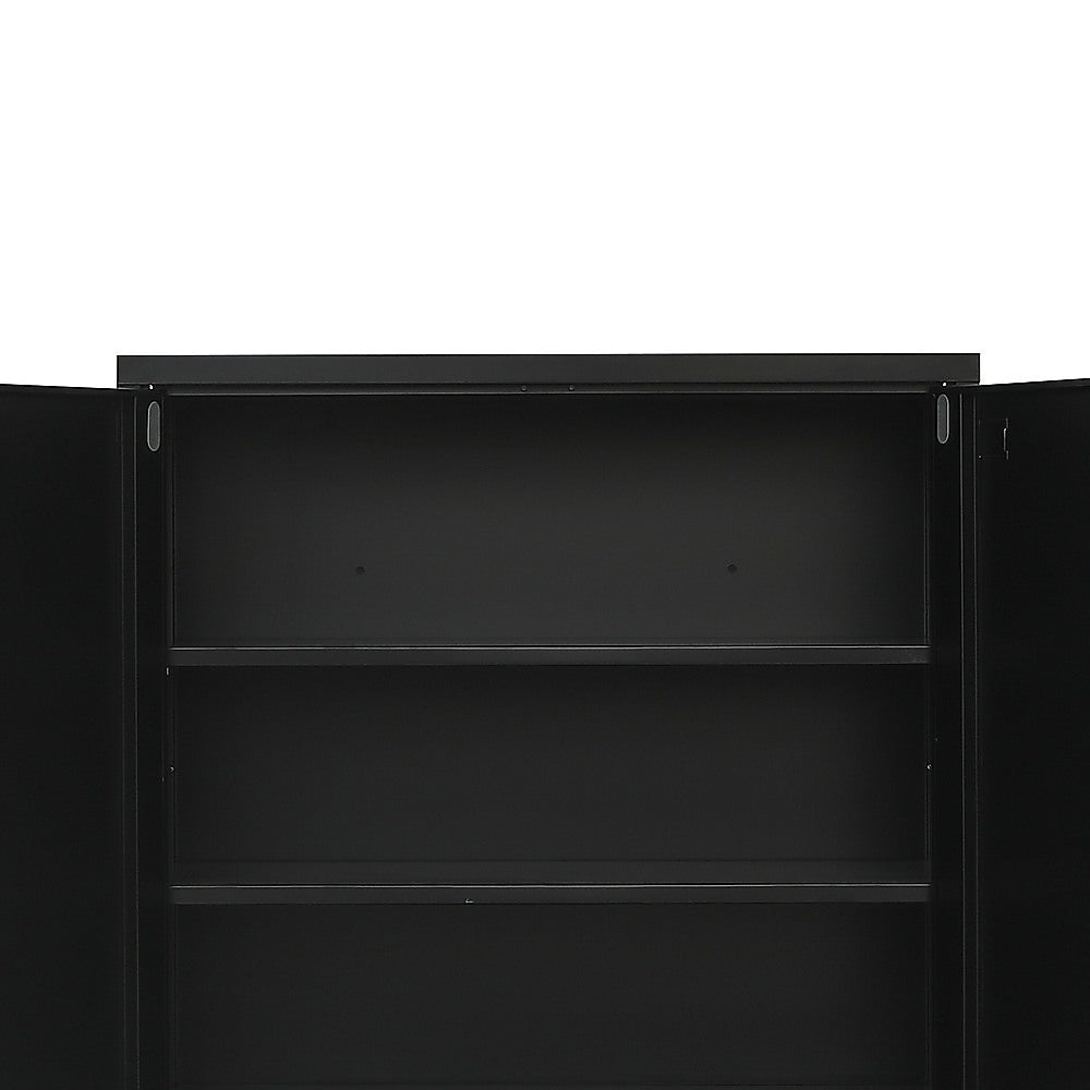 Two-Door Metal Short Cabinet Shelf Storage for Home Office Gym - Cosy Abode