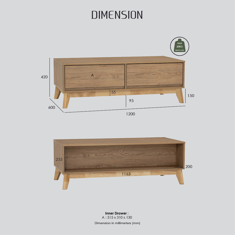 Hirado Coffee Table - Cocoa - Cosy Abode
