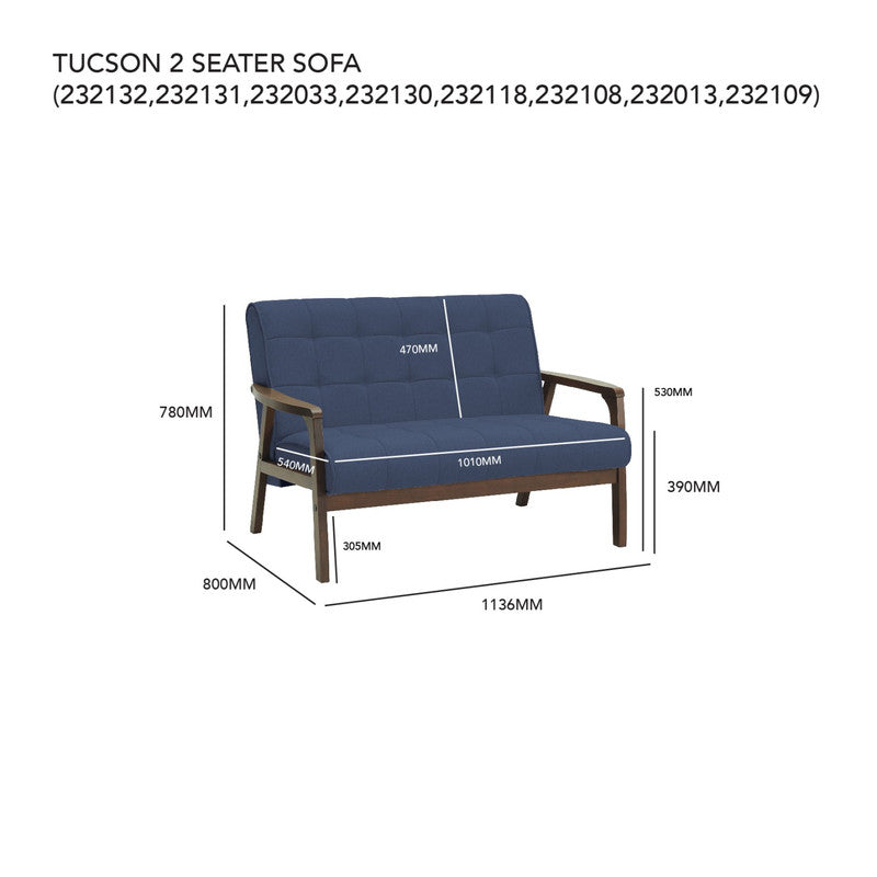 Tucson 2 Seater Sofa - Cosy Abode
