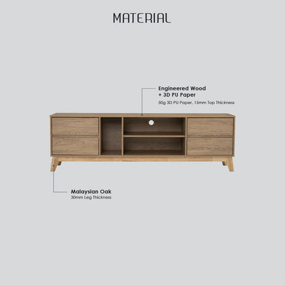 Hirado Entertainment TV Unit - Natural - Cosy Abode