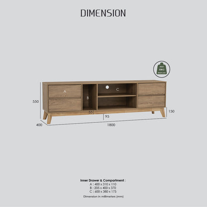 Hirado Entertainment TV Unit - Cocoa - Cosy Abode