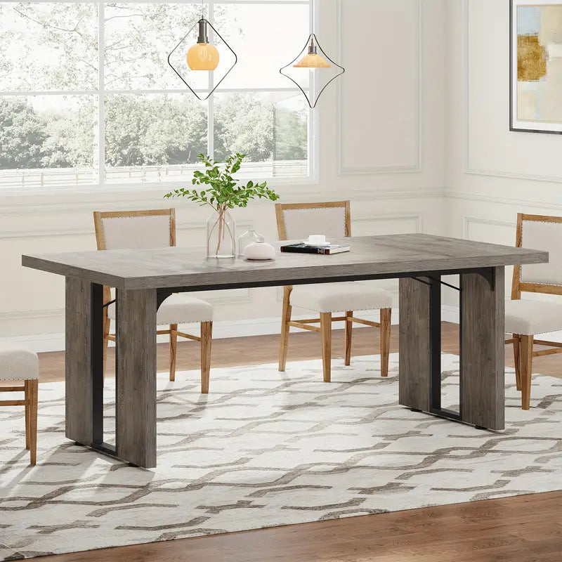 NNETMLT Rustic  Rectangular Dining Table - Cosy Abode