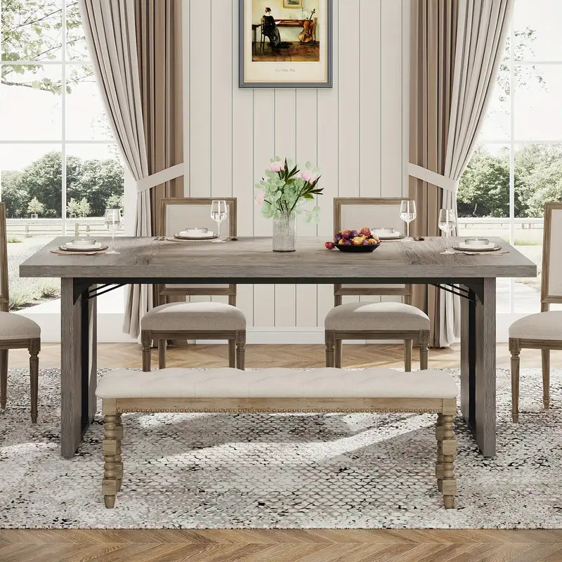 NNETMLT Rustic  Rectangular Dining Table - Cosy Abode