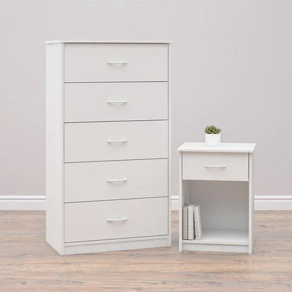 NNECN Classic Elegance: Five-Drawer Chest for Organized Living - Cosy Abode