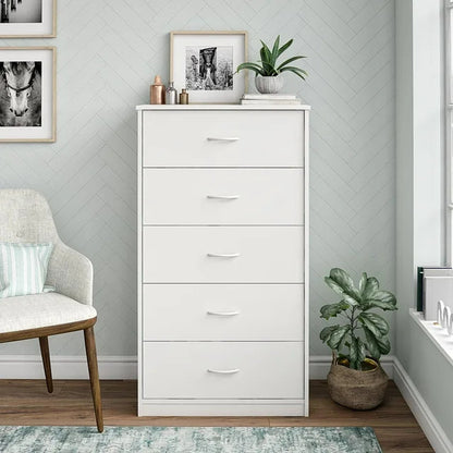 NNECN Classic Elegance: Five-Drawer Chest for Organized Living - Cosy Abode