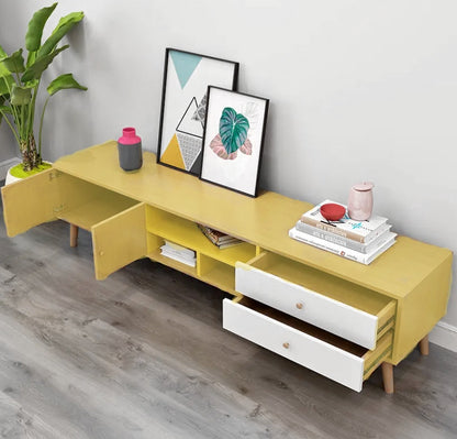 NNECN Two-Doors, Two-Drawers Wooden TV Cabinet - Cosy Abode