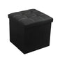NNETM Faux Leather Storage Ottoman - Black, 55L - Cosy Abode