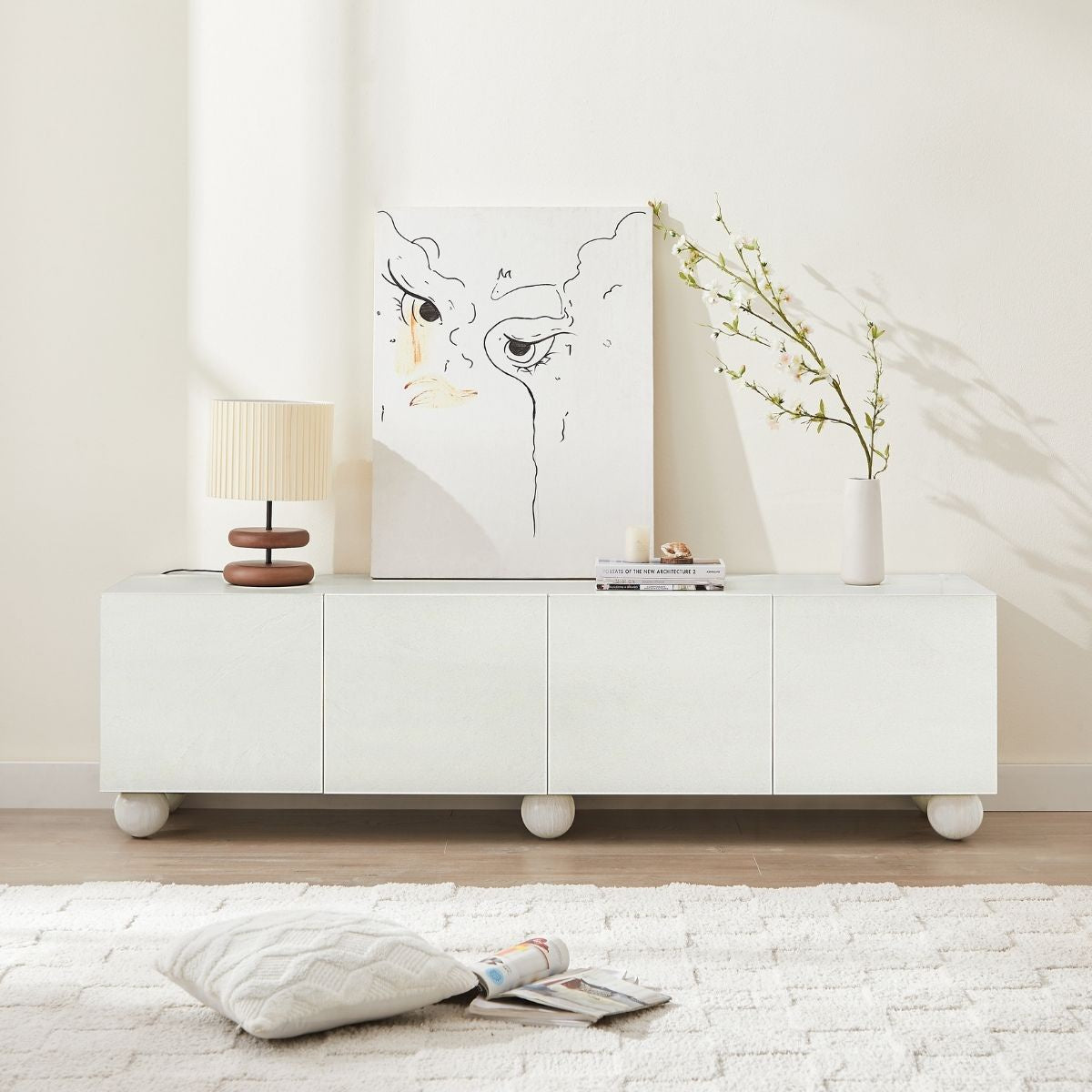 Ava White TV Unit - Cosy Abode