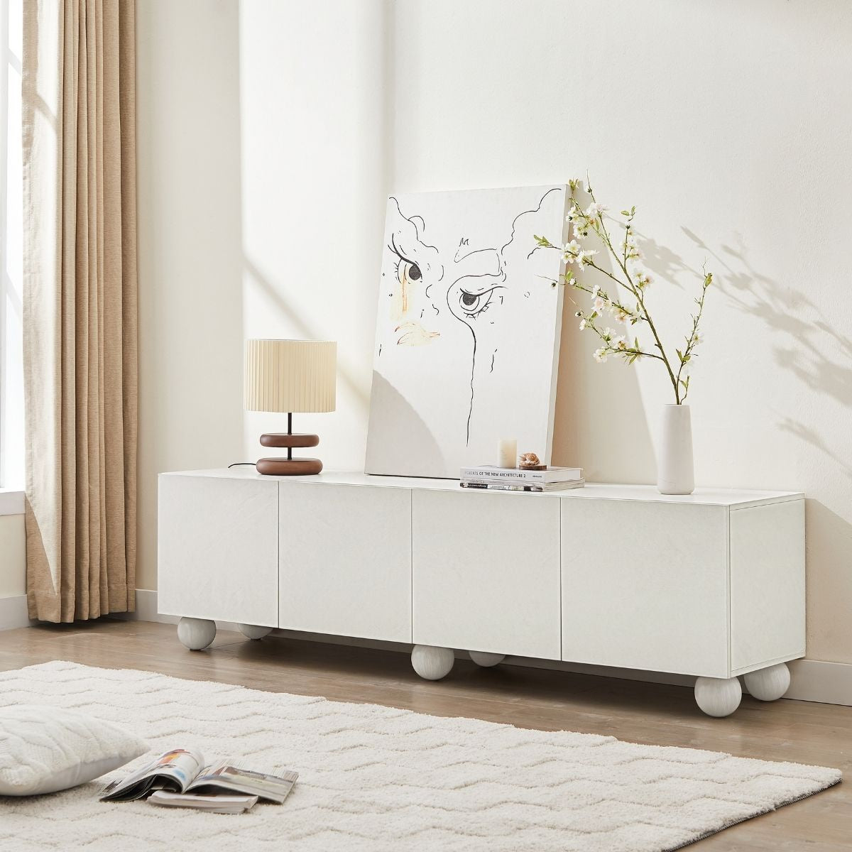 Ava White TV Unit - Cosy Abode