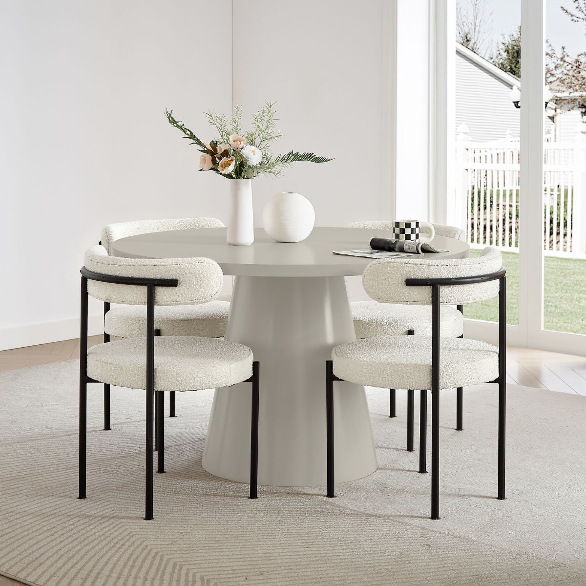 Asher 4 Seater Round Breakfast Table - Cosy Abode