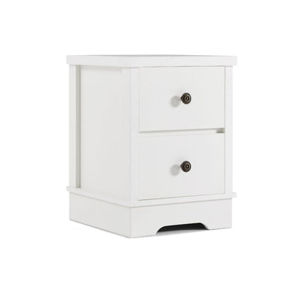 Margaux White Coastal Style Bedside Table - Cosy Abode