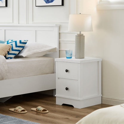 Margaux White Coastal Style Bedside Table - Cosy Abode