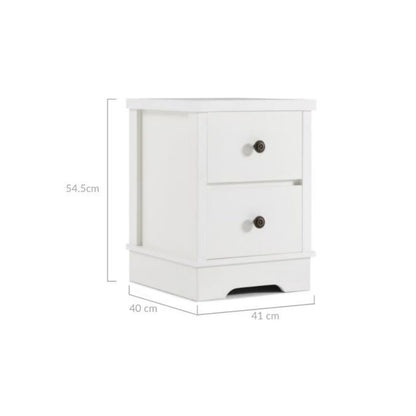 Margaux White Coastal Style Bedside Table - Cosy Abode