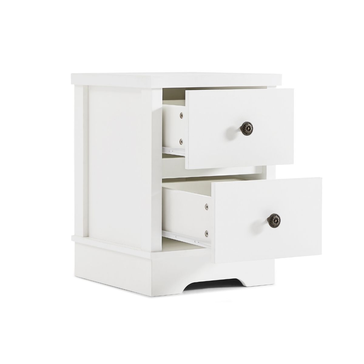 Margaux White Coastal Style Bedside Table - Cosy Abode