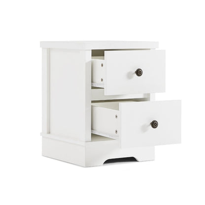 Margaux White Coastal Style Bedside Table - Cosy Abode