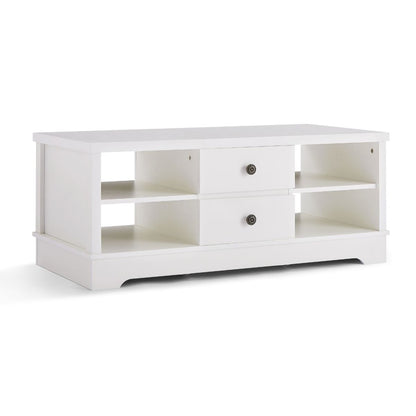 Margaux White Coastal Style Coffee Table with Drawers - Cosy Abode