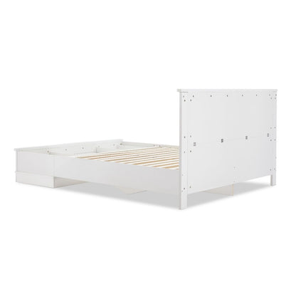 Margaux White Coastal Lifestyle Bedframe with Storage Drawers Queen - Cosy Abode