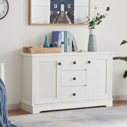 Margaux White Coastal Style Sideboard Buffet Unit - Cosy Abode