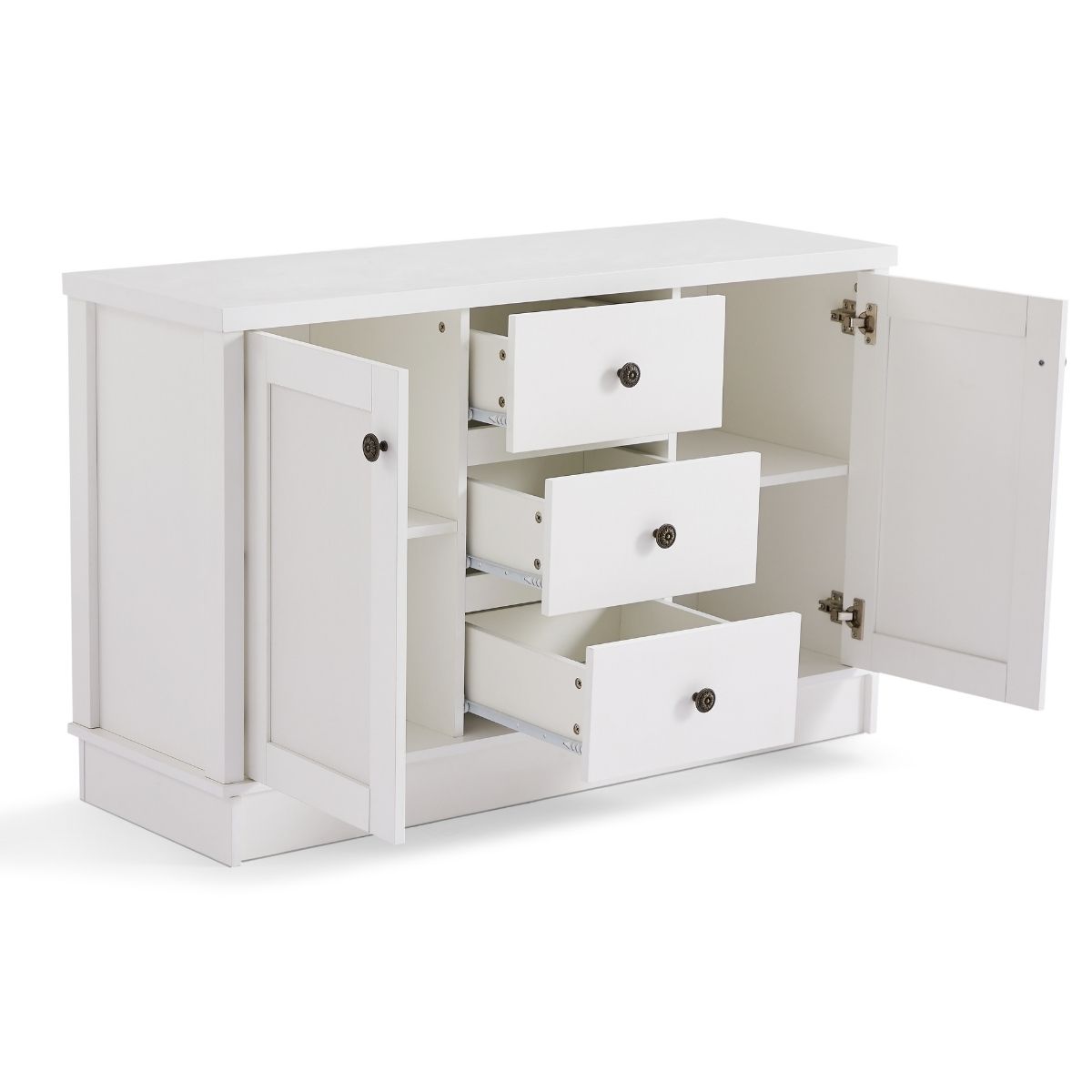 Margaux White Coastal Style Sideboard Buffet Unit - Cosy Abode